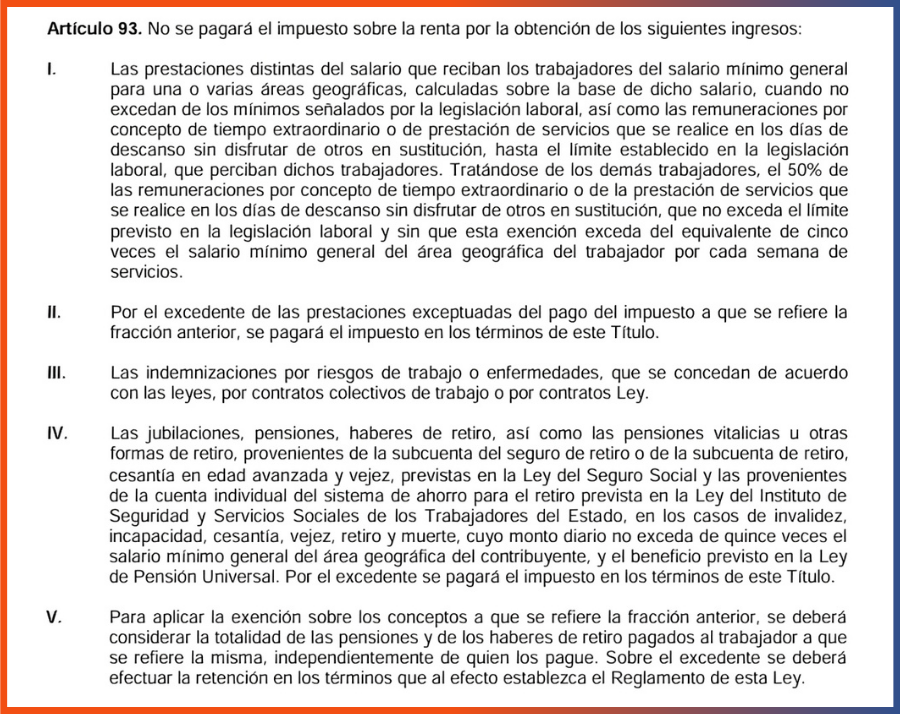 Articulo 93 LISR