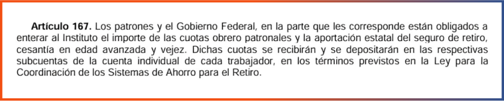 aportacion patronal art. 167 lss