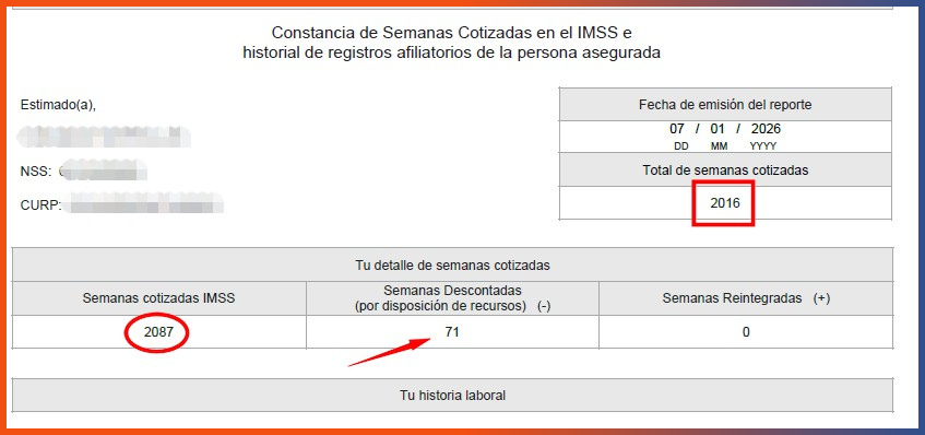 conservacion de derechos para Modalidad 40